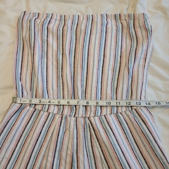 Anthropologie DREW linen strapless linen romper jumpsuit size M - Picture 6 of 7